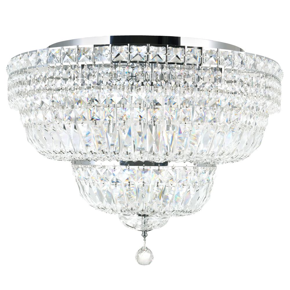 Stefania 16 Light Bowl Flush Mount With Chrome Finish