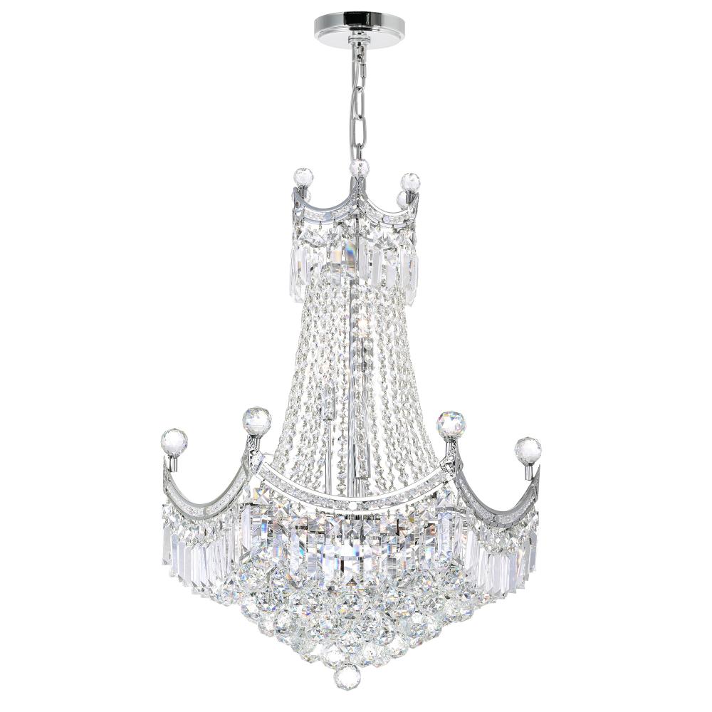 Amanda 11 Light Down Chandelier With Chrome Finish