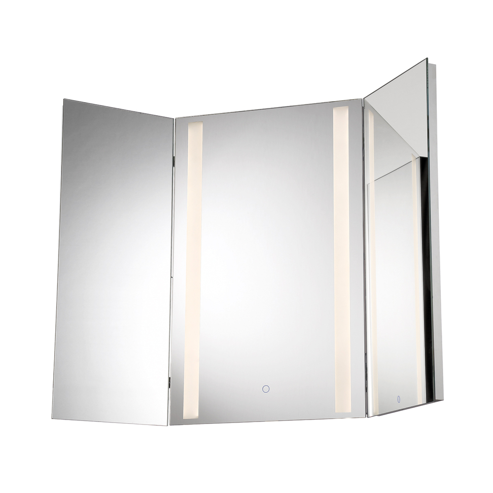 Mirror, LED, Tri-fold, Small, Chr