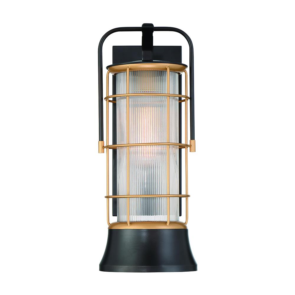 Rivamar 1 Light Lantern in Oil Rubbed Bronze + Gold