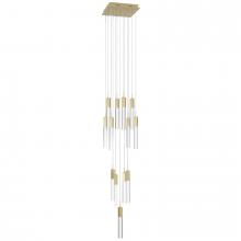 Avenue Lighting HF1905-13-GL-BB-C - The Original Glacier Avenue Collection Brushed Brass 13 Light Pendant Fixture with Clear Crystal