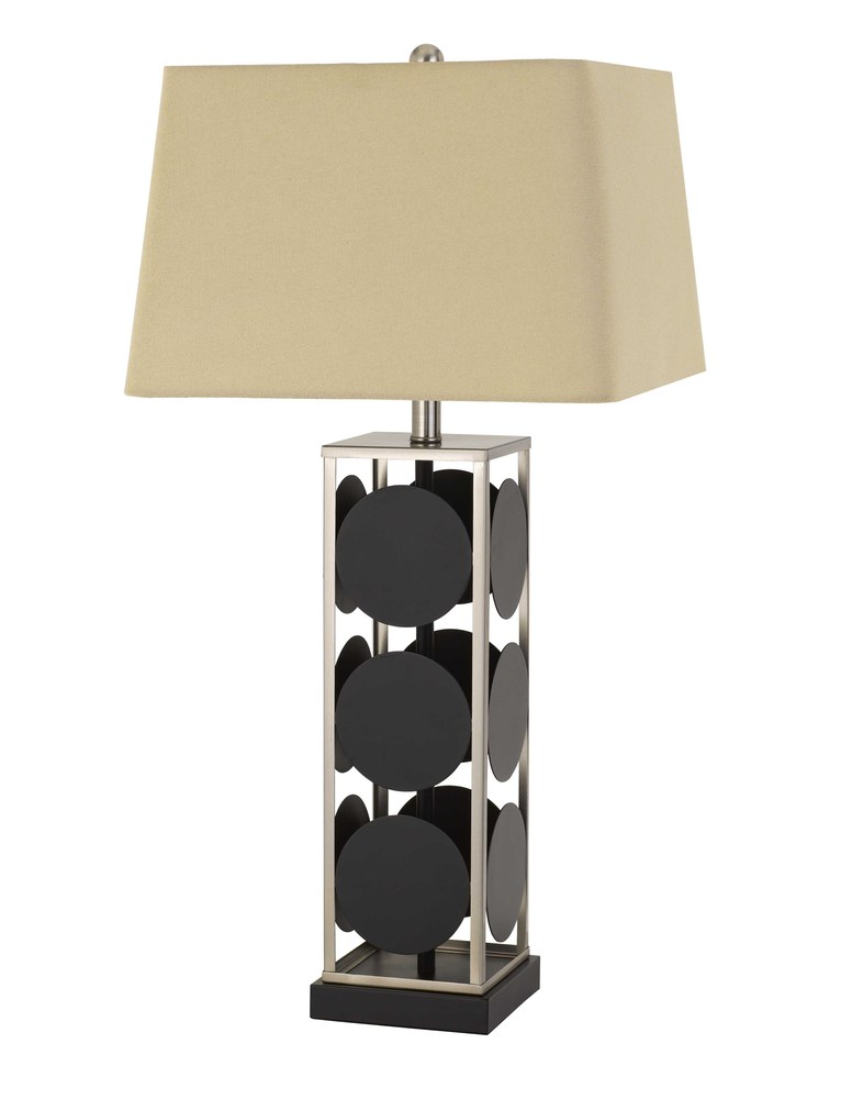 31.5" Height Metal Table Lamp in Black Antique Silver Finish