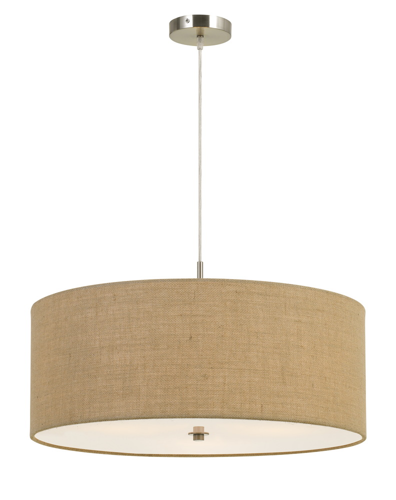 12.25" Height Fabric Pendant Fixture in Burlap