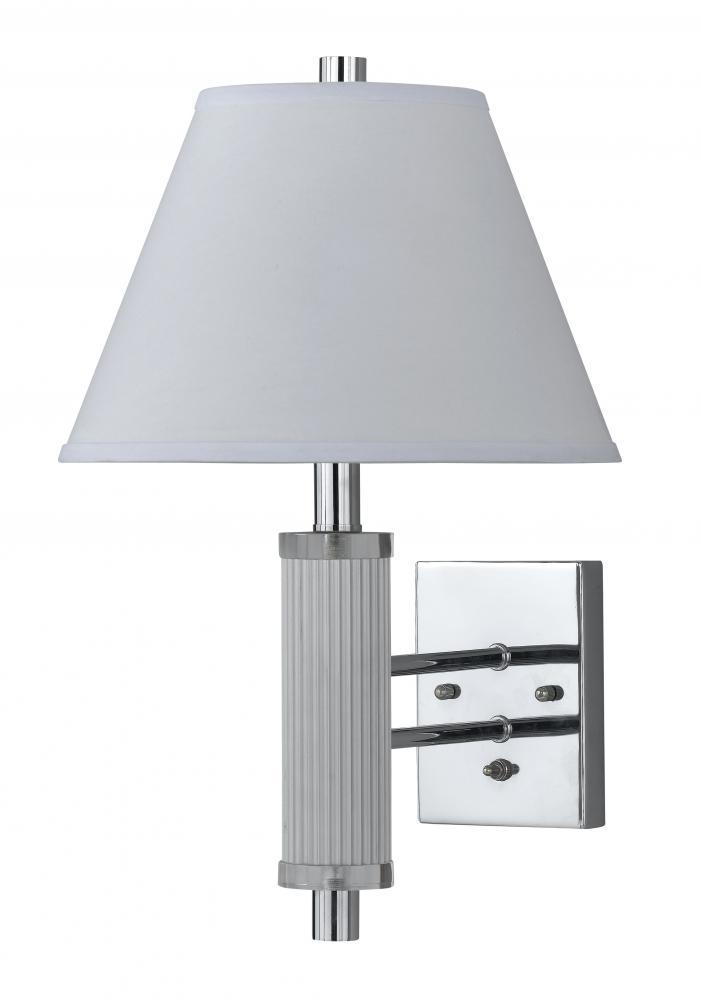 19" Height Metal Wall Lamp in Chrome