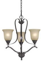 CAL Lighting FX-3530/3 - 24" Three Light Chandelier in Organic Black