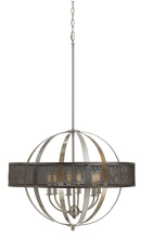 CAL Lighting FX-3622-6 - 22" Inch Tall Steel Chandelier in Brushed Steel Finish