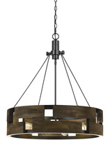 CAL Lighting FX-3670-6 - 30" Height Metal Chandelier in Smoky Wood Finish