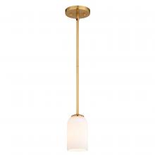 Vaxcel International P0427 - Shelby 5.25-in. W 1 Light Mini Pendant Natural Brass