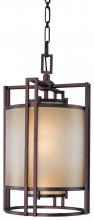 Minka Metropolitan n6954-267b - Cimarron Bronze Brushed Caramel Silk Glass Down Pendant