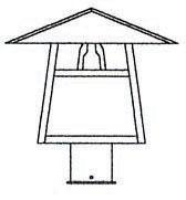 Arroyo Craftsman CP-12BAM-MB - 12" carmel post mount with bungalow overlay