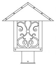 Arroyo Craftsman TRP-12ASCS-MB - 12" timber ridge post mount with ashbury  filigree