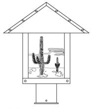 Arroyo Craftsman TRP-12CTAM-MB - 12" timber ridge post mount with cactus  filigree