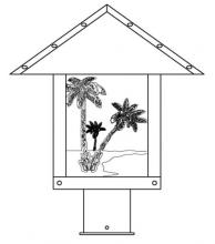 Arroyo Craftsman TRP-12PTF-RB - 12" timber ridge post mount with palm tree  filigree