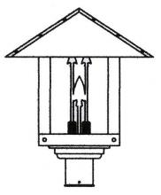 Arroyo Craftsman TRP-16ARAM-BZ - 16" timber ridge post mount with arrow filigree