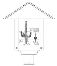 Arroyo Craftsman TRP-16CTOF-BZ - 16" timber ridge post mount with cactus  filigree