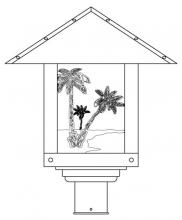 Arroyo Craftsman TRP-16PTOF-MB - 16" timber ridge post mount with palm tree  filigree