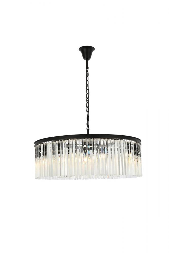 Sydney 10 Light Matte Black Chandelier Clear Royal Cut Crystal