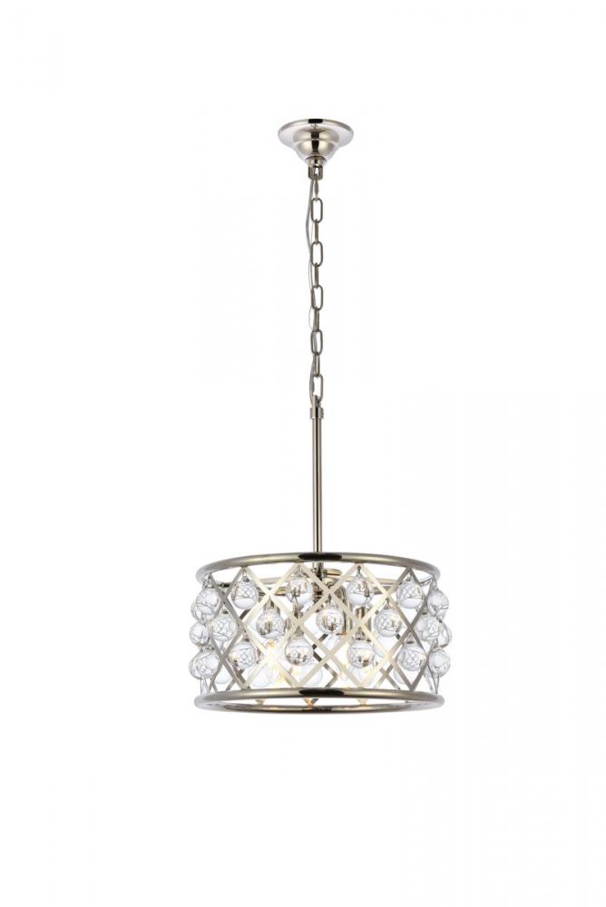 Madison 4 Light Polished Nickel Pendant Clear Royal Cut Crystal