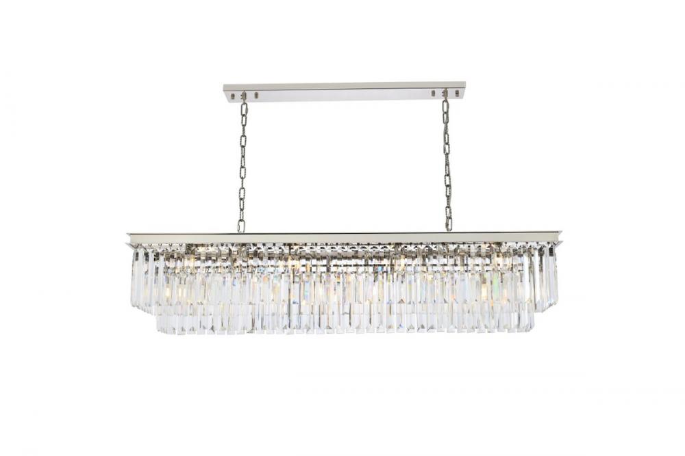 12 light Polished nickel Chandelier Clear Royal Cut Crystal