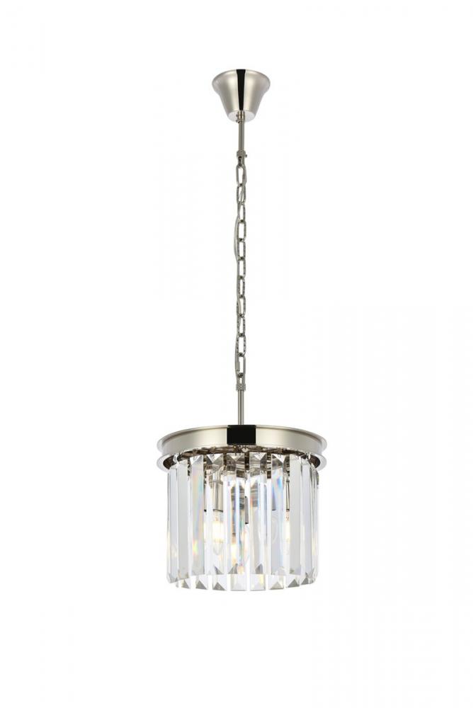 Sydney 3 light polished nickel Pendant Clear Royal Cut Crystal