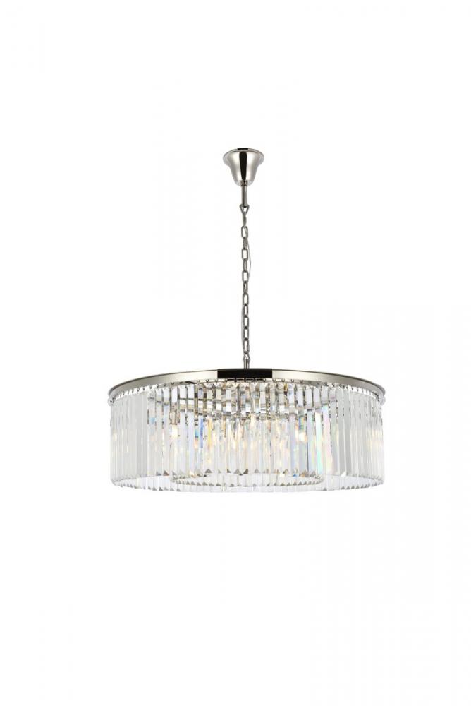 Sydney 10 light polished nickel Chandelier Clear Royal Cut Crystal