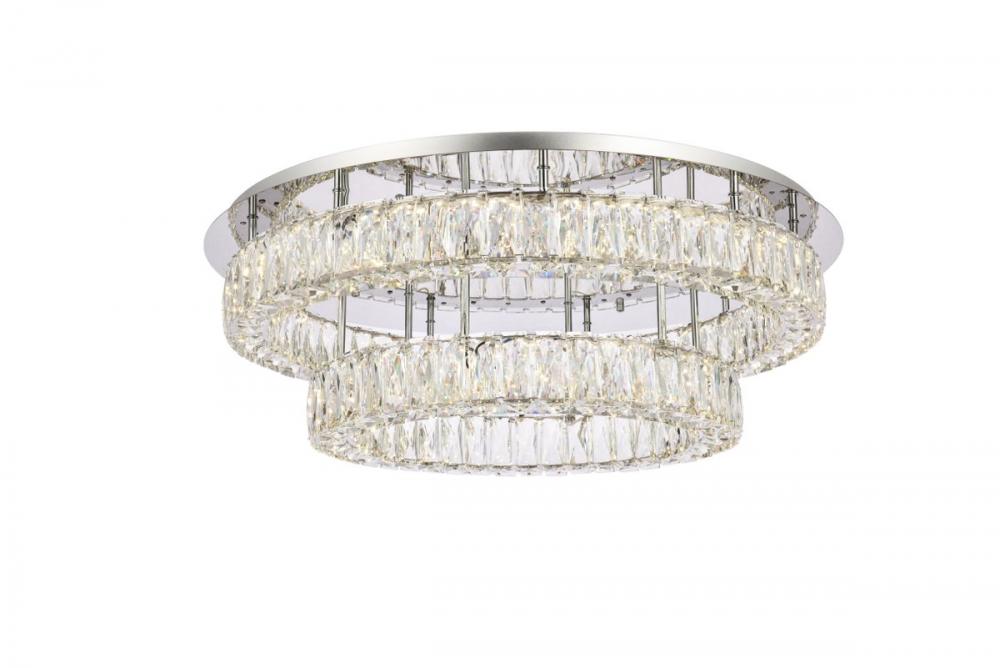 Monroe 30 Inch LED Double Flush Mount in Chrome