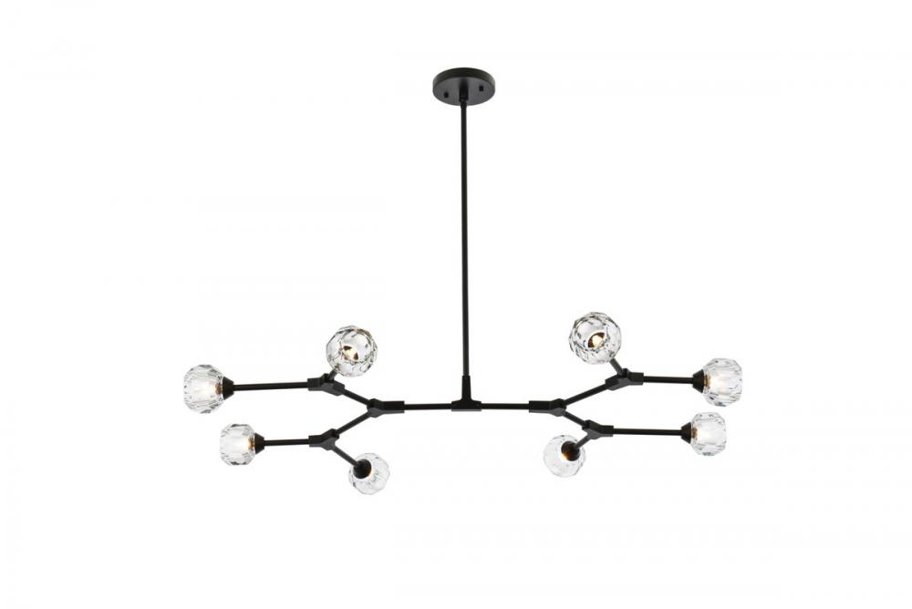 Zayne 8 Light Pendant in Black