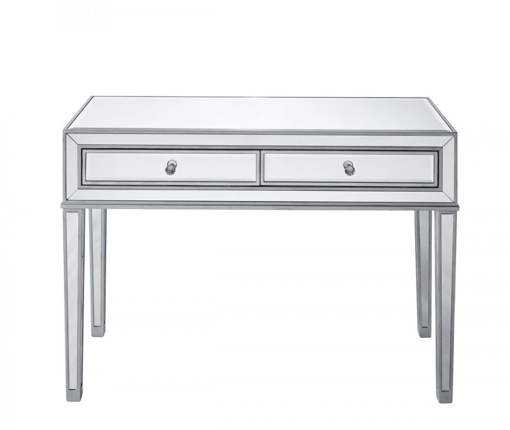 Desk 42in. W x 18in. D x 30in. H in antique silver paint