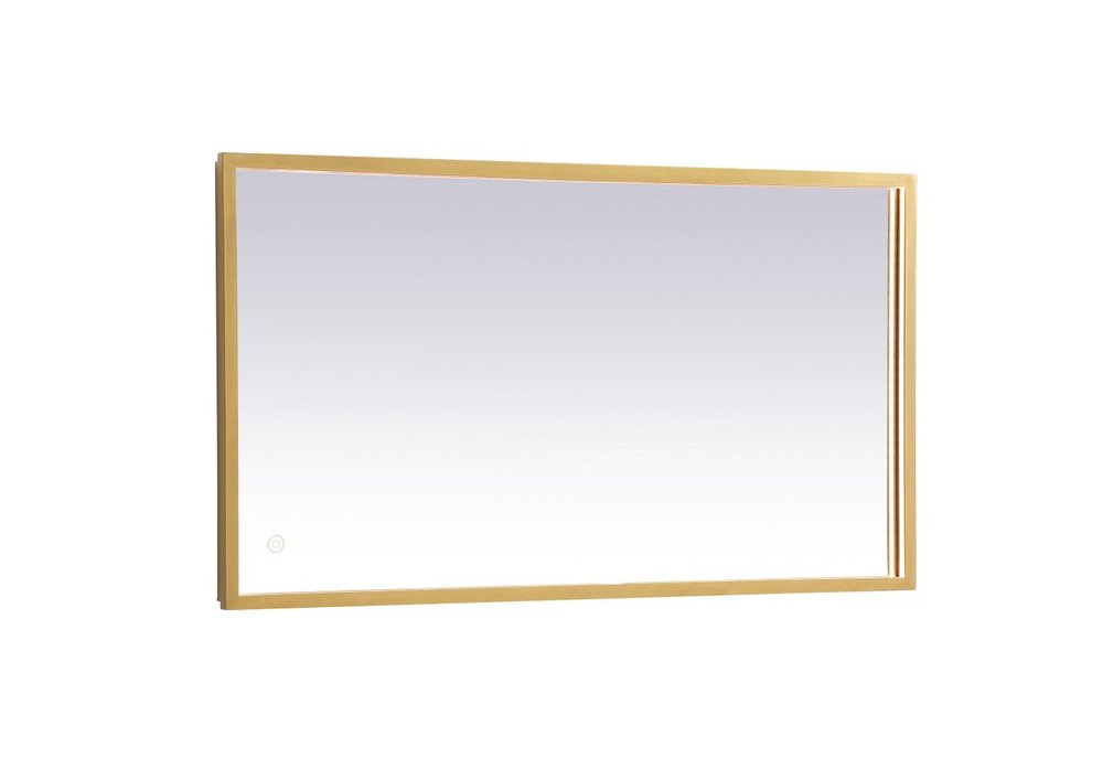 Pier 18x36 inch LED mirror with adjustable color temperature 3000K/4200K/6400K in brass