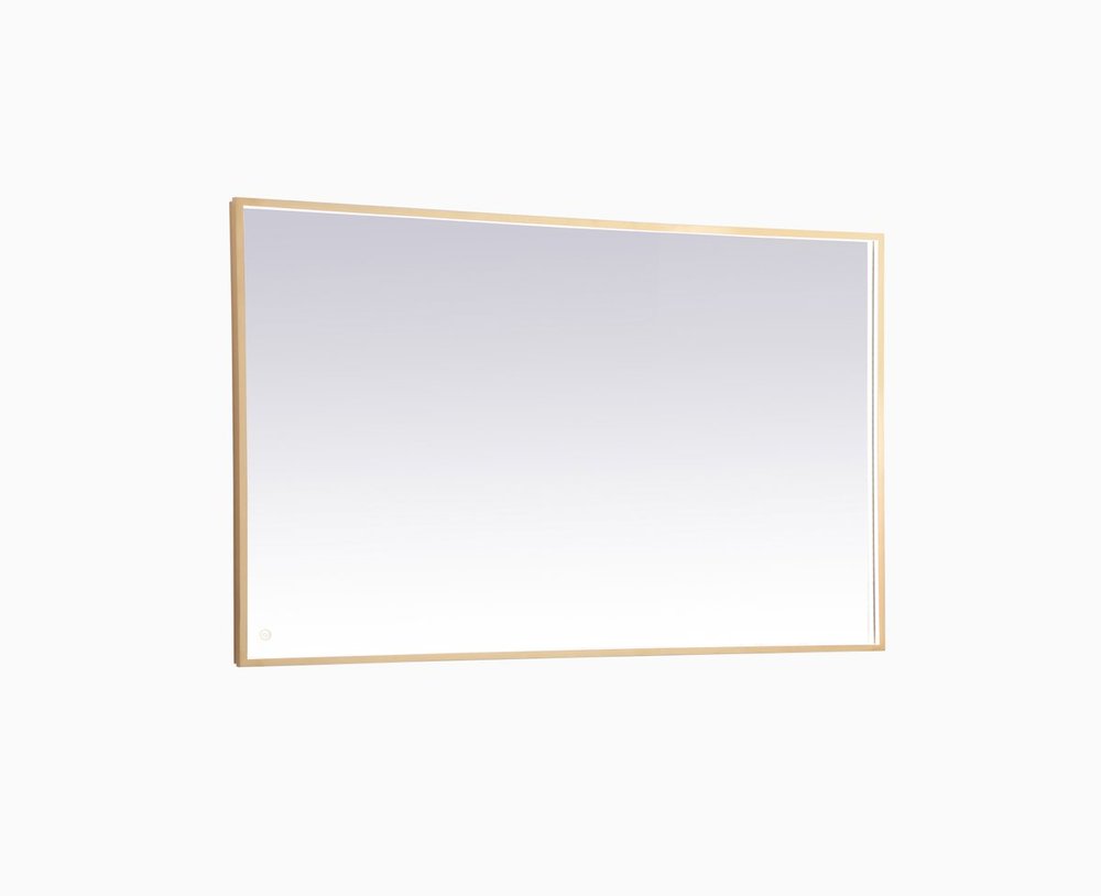 Pier 36x60 inch LED mirror with adjustable color temperature 3000K/4200K/6400K in brass