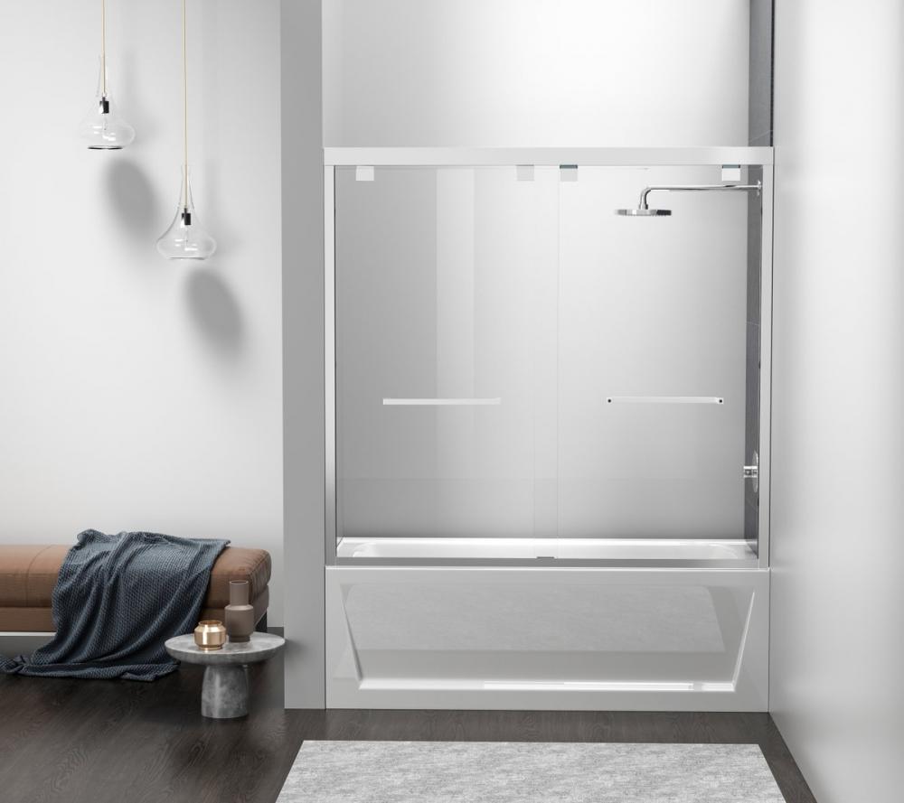 Semi-frameless tub door 60 x 60 Polished Chrome