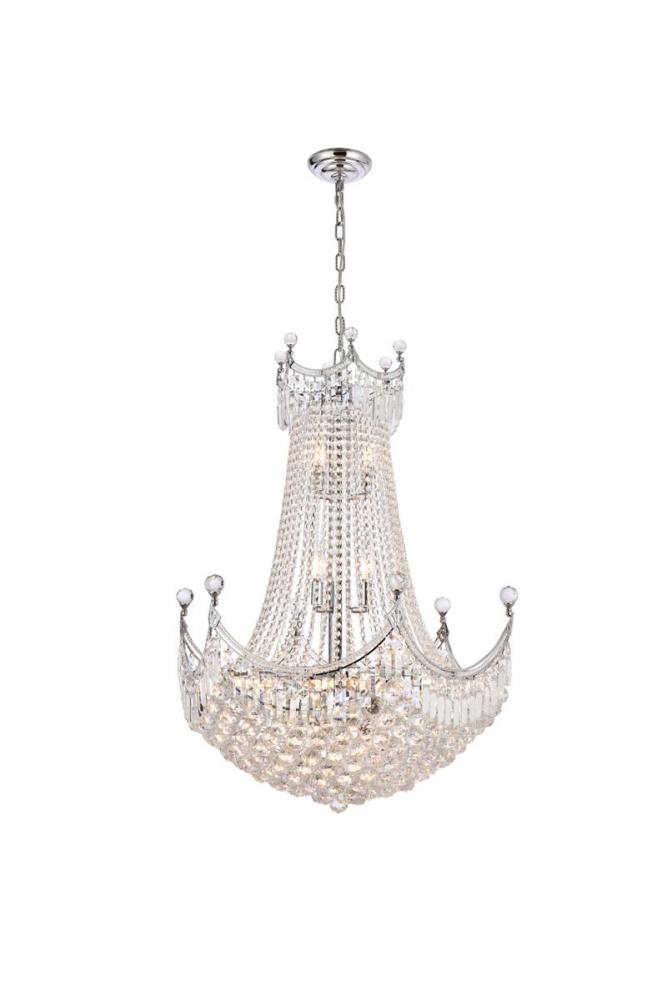 Corona 24 Light Chrome Chandelier Clear Royal Cut Crystal