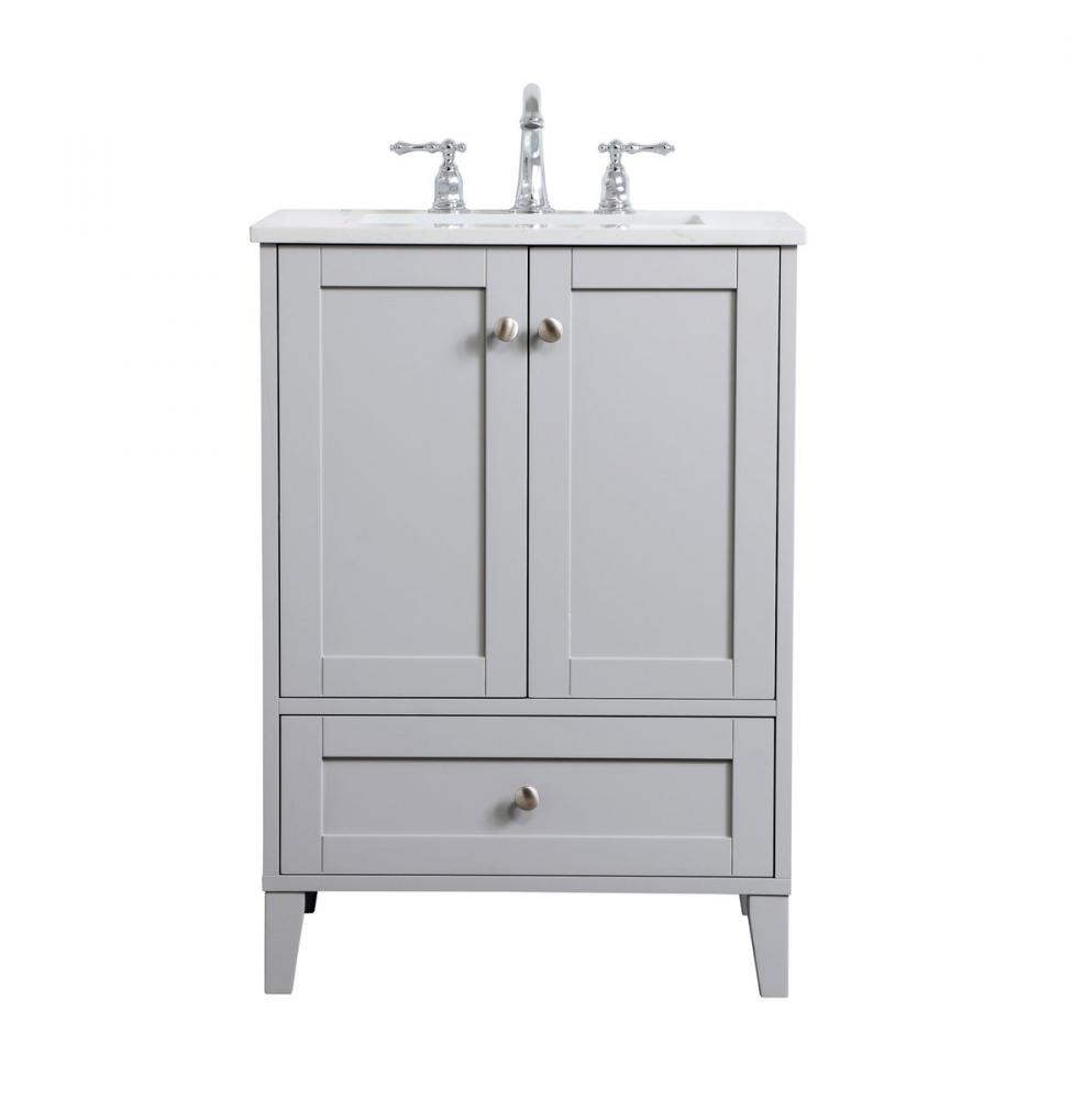 24 inch Single Bathroom Vanity in Grey