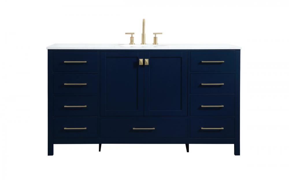 60 inch Single bathroom vanity in blue