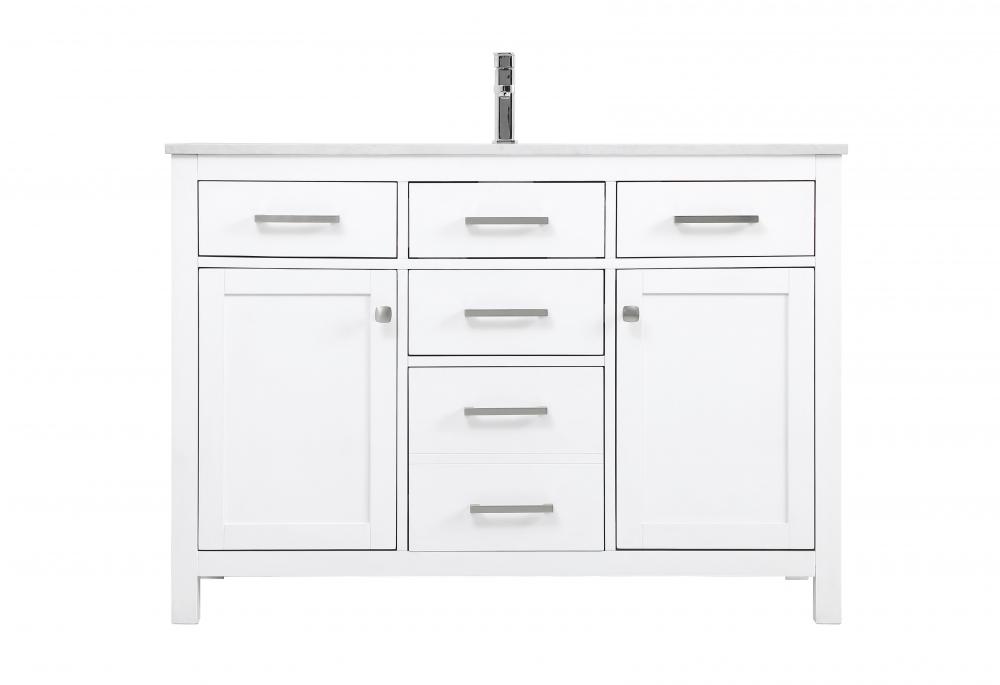 48 Inch Single Bathroom Vanity In White