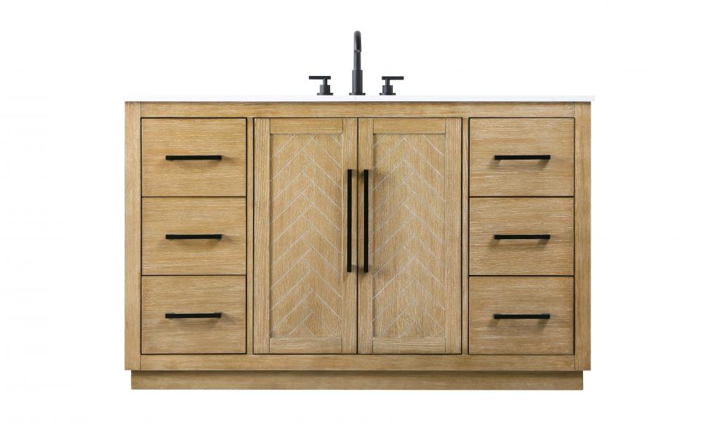 54 inch Single Bathroom Vanity in Linen Oak