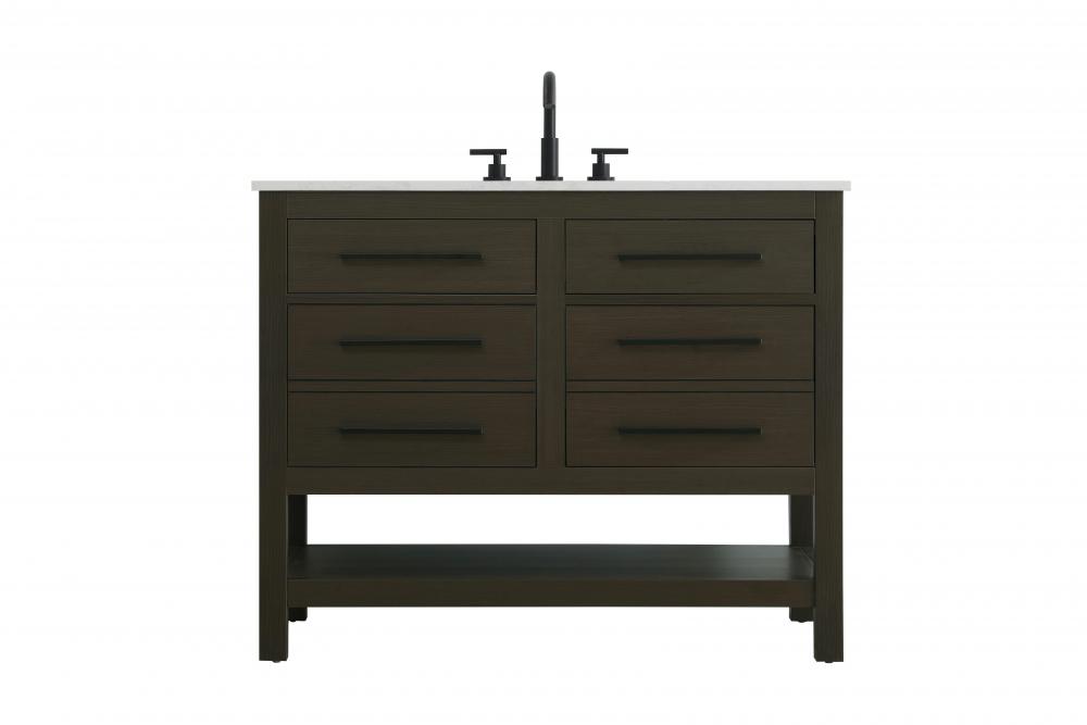 42 inch Single Bathroom Vanity in Mocha Brown