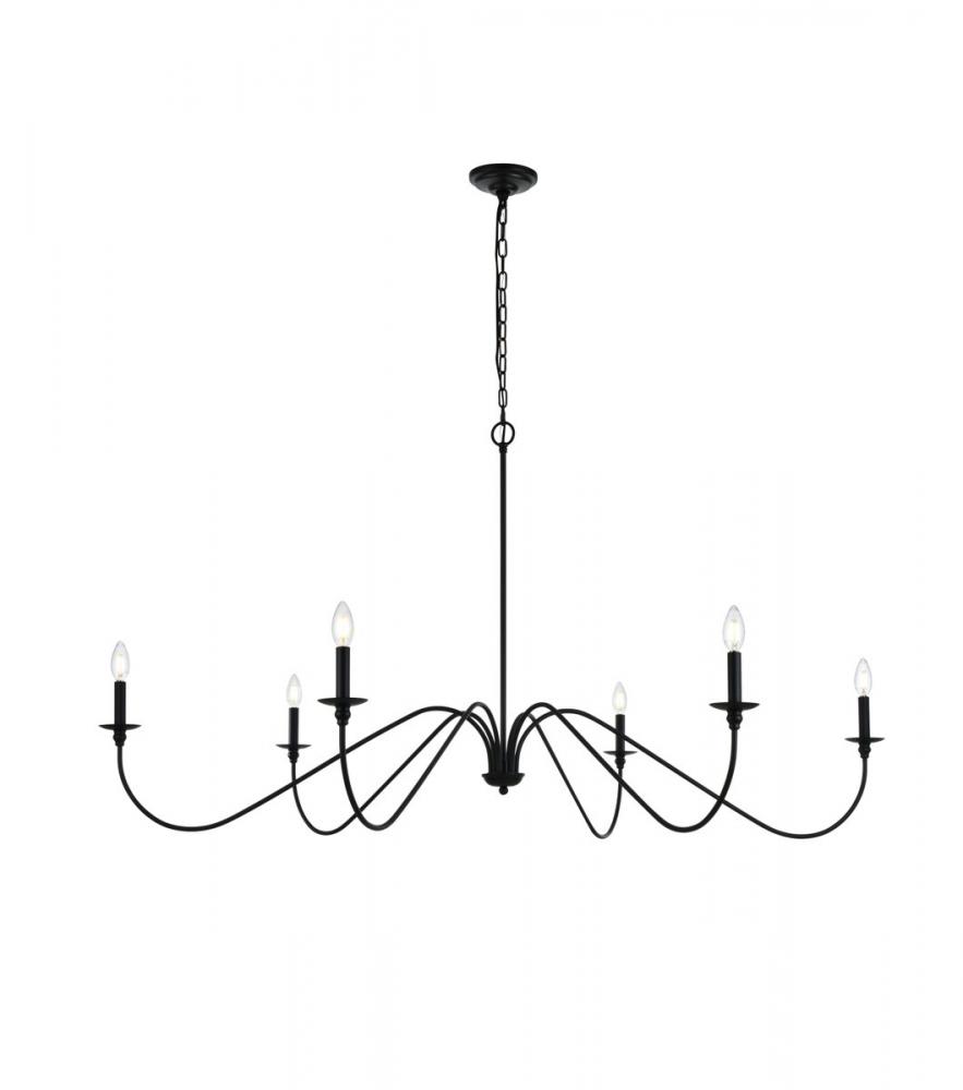 Rohan 60 inch chandelier in Matte Black