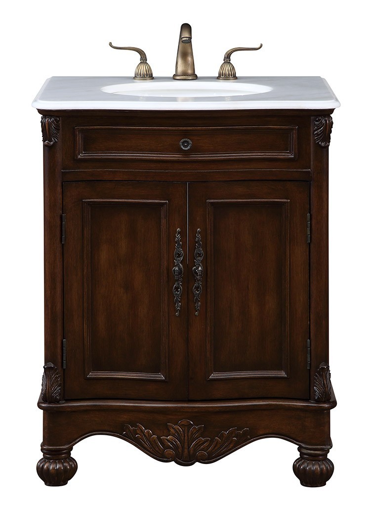 27 In. Single Bathroom Vanity Set In Teak Color