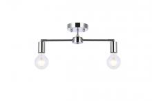 Elegant LD2348C - Zane 2 Lights Chrome Flush Mount