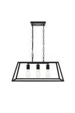 Elegant LD4061D25BK - Resolute 3 Light Black Pendant