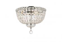 Elegant V2528F14C/RC - Tranquil 4 Light Chrome Flush Mount Clear Royal Cut Crystal