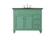 Elegant VF12342VM - 42 inch Single bathroom vanity in vintage mint