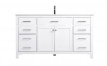 Elegant VF23360WH - 60 Inch Single Bathroom Vanity In White