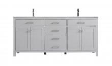 Elegant VF23372DGR - 72 Inch Double Bathroom Vanity In Grey