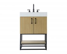 Elegant VF29224MHB - 24 inch Single Bathroom Vanity in  Honey Brown