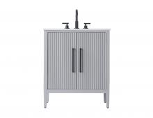 Elegant VF29630GR - 30 inch Single Bathroom Vanity in Grey