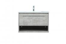 Elegant VF43530MCG - 30 inch Single bathroom vanity in concrete grey