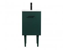 Elegant VF48018MGN - 18 Inch Single Bathroom Vanity in Green