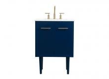 Elegant VF48024MBL - 24 Inch Single Bathroom Vanity in Blue